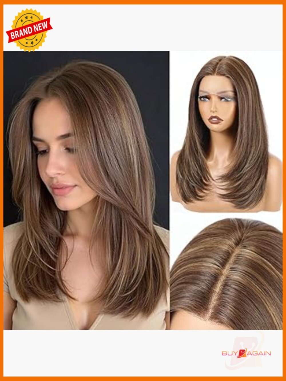 18" HD Lace Front Wig 13x5x1 Pre-Plucked Glueless Human Hair Blend